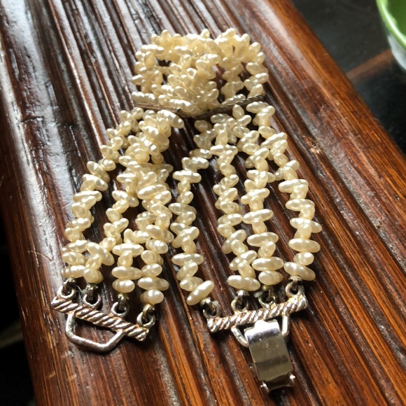Mid Century Four Strand Rice Pearl Bracelet - Picture 8 of 8